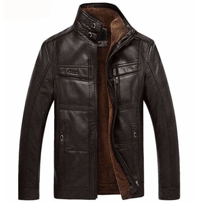 Mountainskin Leather Jacket Men Coats 5XL Brand High Quality PU Outerwear Men Business Winter Faux Fur Male Jacket Fleece EDA113
