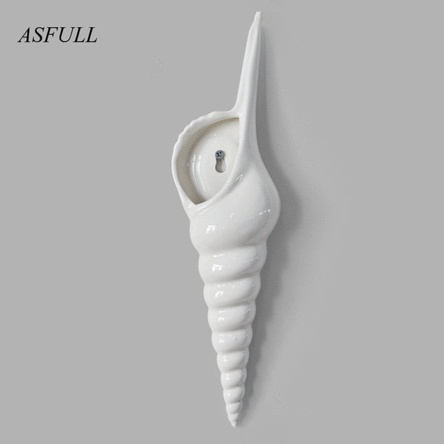 Simple modern three-dimensional mural wall flower vase conch creative background wall decoration Home Furnishing Free shipping