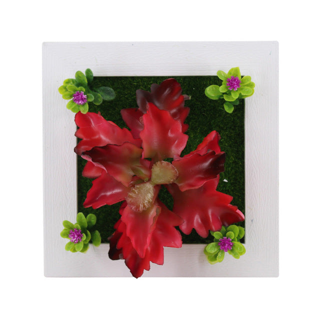 Creative 3D Artificial Plants Home Wall Sticker Decorations Resin Flower Living Room Store Ornament Accessories Free shipping