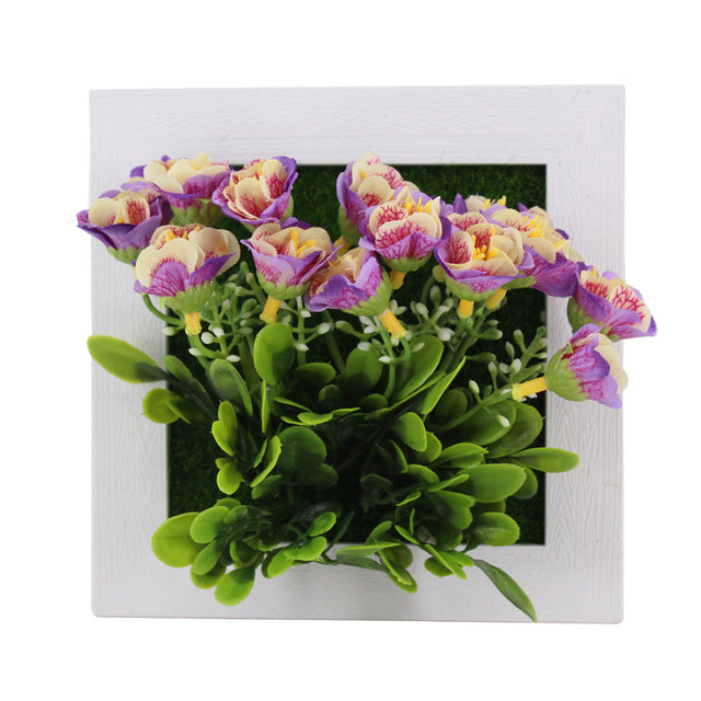 Creative 3D Artificial Plants Home Wall Sticker Decorations Resin Flower Living Room Store Ornament Accessories Free shipping