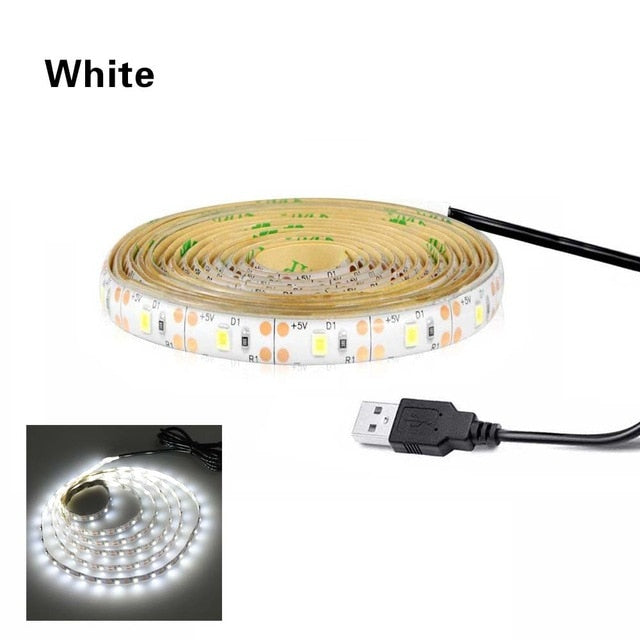 1M 2M 3M Wireless Motion sensor LED Night light Bed Cabinet Stairs light USB LED Strip lamp 5V For TV Backlight lighting