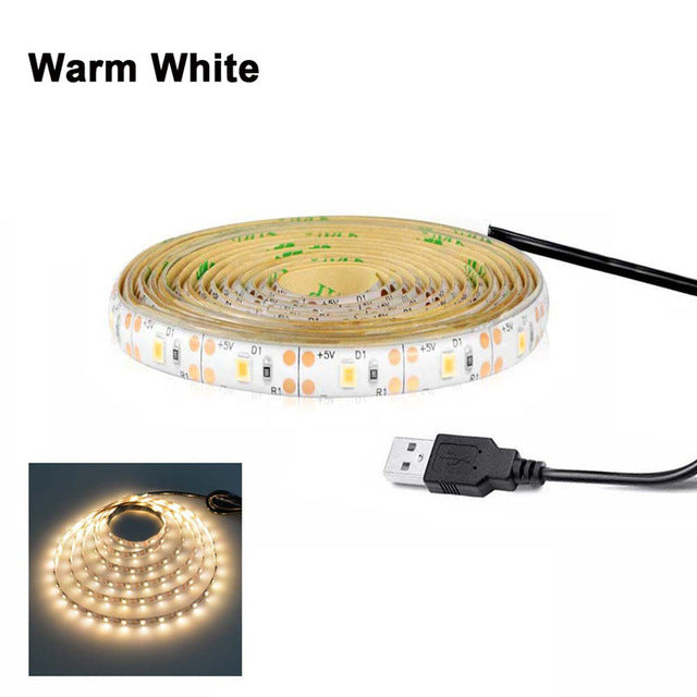 1M 2M 3M Wireless Motion sensor LED Night light Bed Cabinet Stairs light USB LED Strip lamp 5V For TV Backlight lighting
