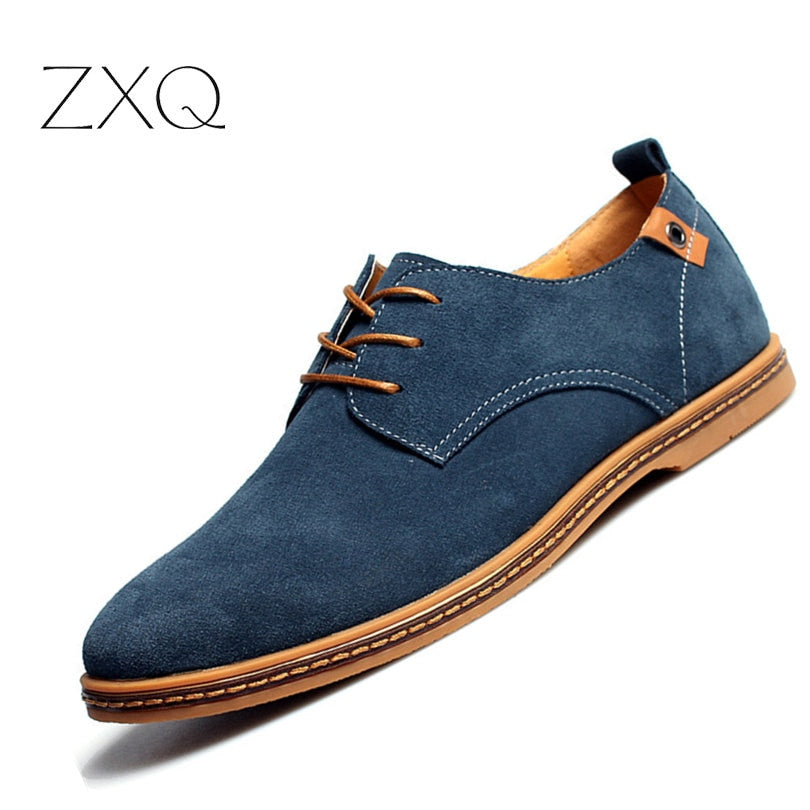 2018 fashion men casual shoes new spring men flats lace up male suede oxfords men leather shoes zapatillas hombre size 38-48
