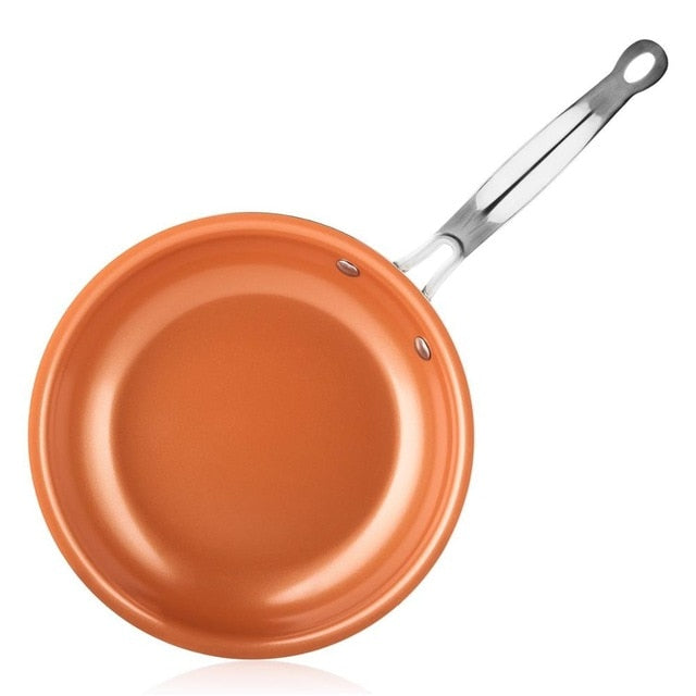 Non-stick Skillet Copper Red Pan Ceramic Induction Skillet Frying Pan Saucepan Oven & Dishwasher Safe 10 Inches Nonstick Skillet