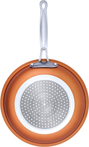 Non-stick Skillet Copper Red Pan Ceramic Induction Skillet Frying Pan Saucepan Oven & Dishwasher Safe 10 Inches Nonstick Skillet