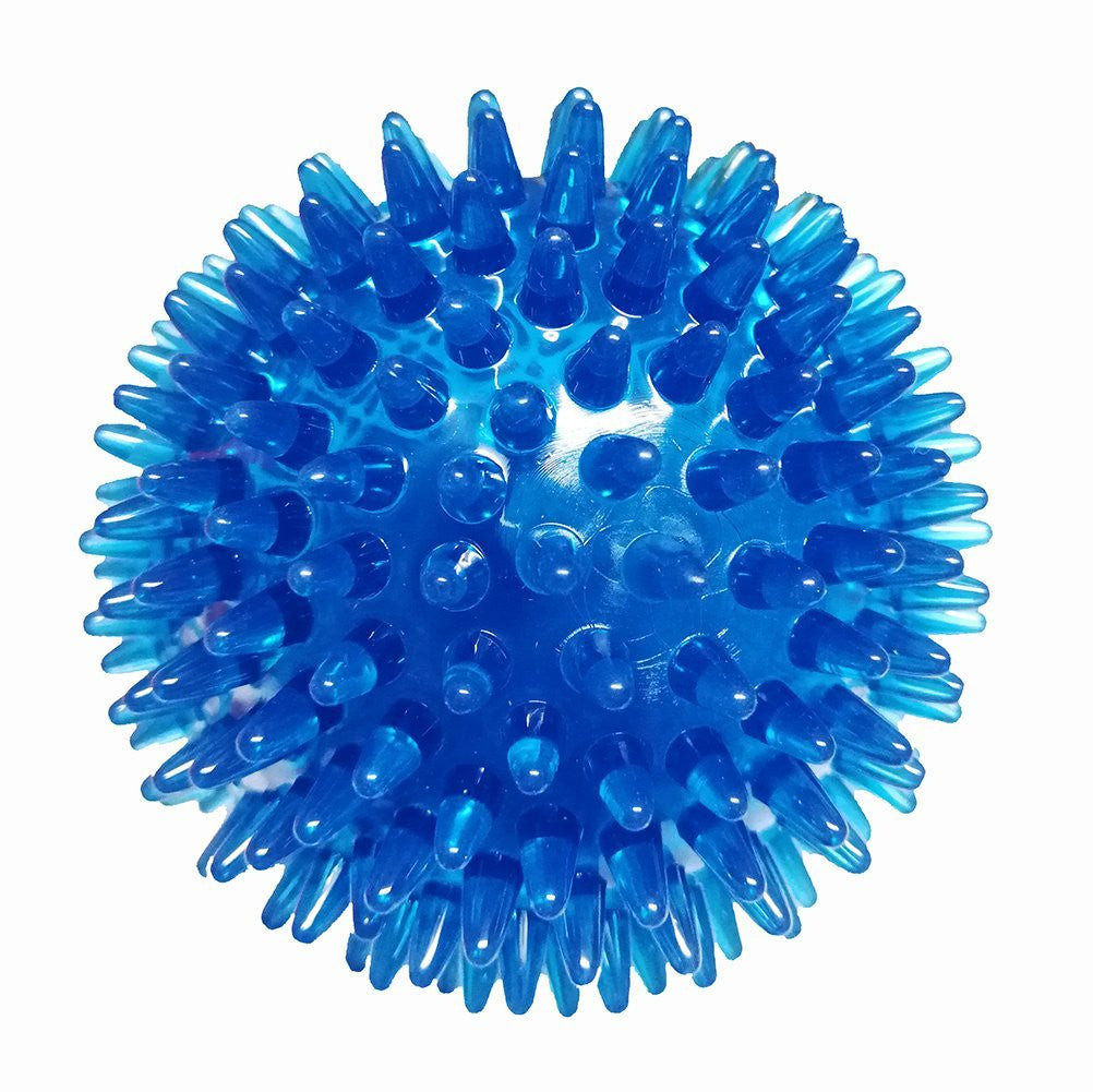 Durable Dog Spike Ball Squeaky Dog Toy for Tooth Cleaning, Training(Random Color)