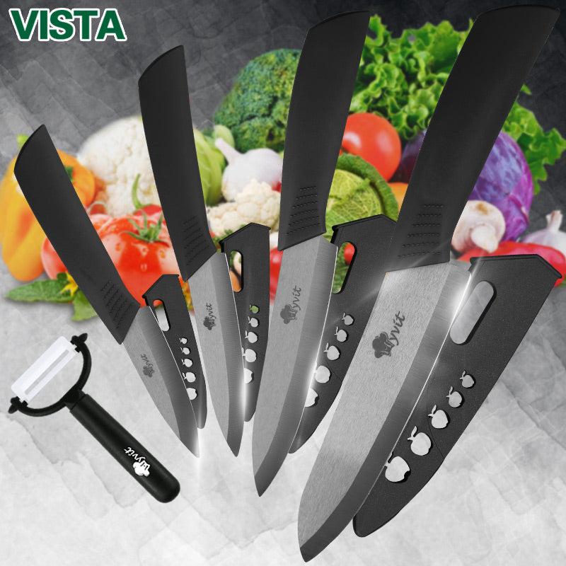 Kitchen Knives Cook Set Ceramic Knives Cook Set 3 4 5 6 inch Zirconia Ceramic Black Blade Paring Fruit Vege Chef Knife