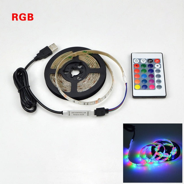 USB LED Strip lamp 2835SMD DC5V Flexible LED light Tape Ribbon 1M 2M 3M 4M 5M HDTV TV Desktop Screen Background Bias lighting