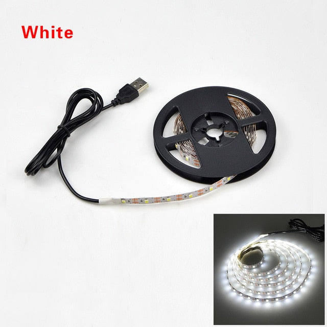USB LED Strip lamp 2835SMD DC5V Flexible LED light Tape Ribbon 1M 2M 3M 4M 5M HDTV TV Desktop Screen Background Bias lighting