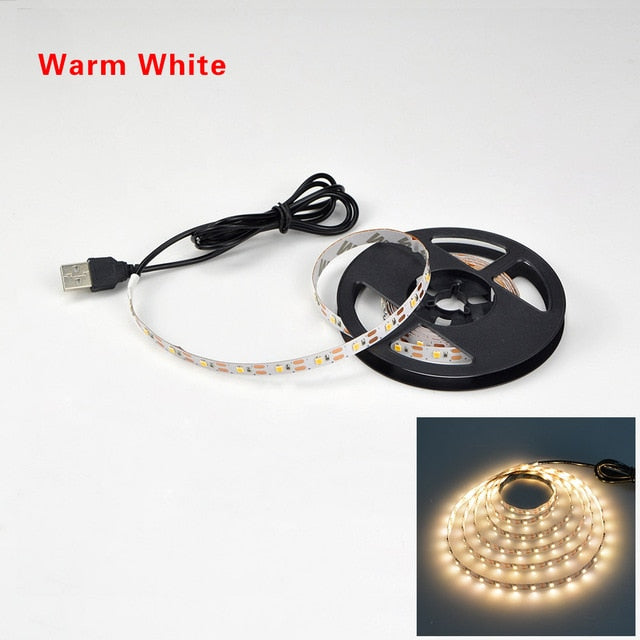 USB LED Strip lamp 2835SMD DC5V Flexible LED light Tape Ribbon 1M 2M 3M 4M 5M HDTV TV Desktop Screen Background Bias lighting