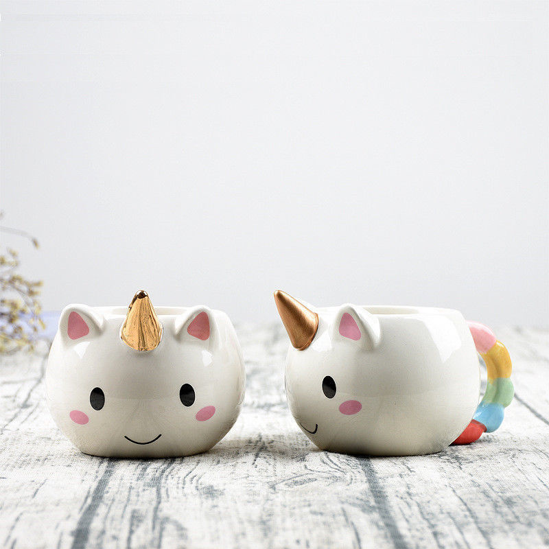 300ml 3D Unicorn Mug Creative Ceramic Coffee tea Cup Cute Cartoon Unicorn Mugs Novelty gifts Porcelain milk Cup for office