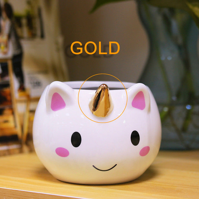 300ml 3D Unicorn Mug Creative Ceramic Coffee tea Cup Cute Cartoon Unicorn Mugs Novelty gifts Porcelain milk Cup for office