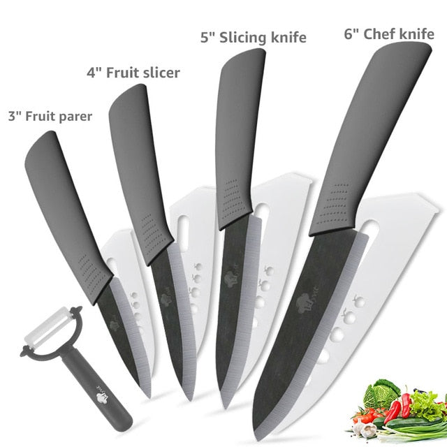 Kitchen Knives Cook Set Ceramic Knives Cook Set 3 4 5 6 inch Zirconia Ceramic Black Blade Paring Fruit Vege Chef Knife