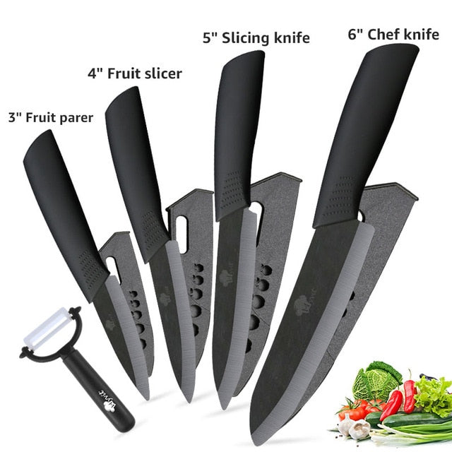 Kitchen Knives Cook Set Ceramic Knives Cook Set 3 4 5 6 inch Zirconia Ceramic Black Blade Paring Fruit Vege Chef Knife