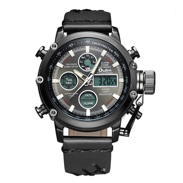 Gold Black Dual Display Watch Male Analog Digital Sports Watches Dropshipping