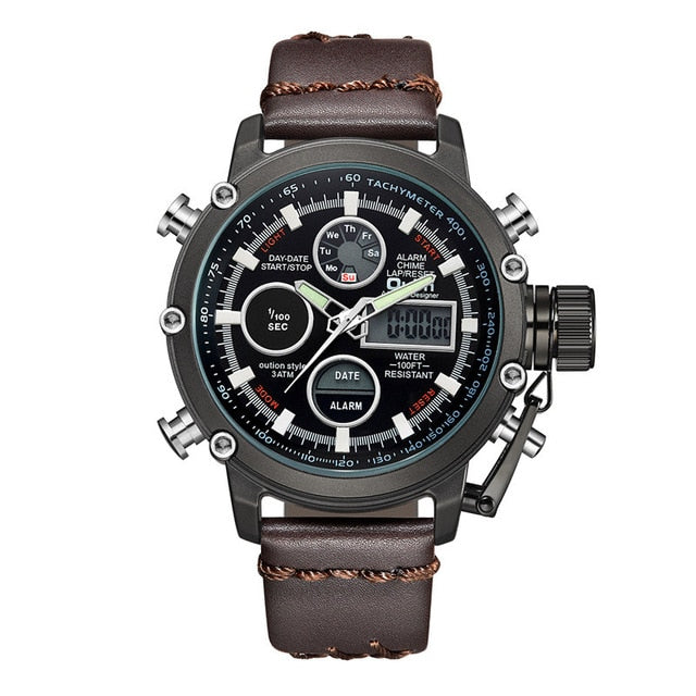 Gold Black Dual Display Watch Male Analog Digital Sports Watches Dropshipping