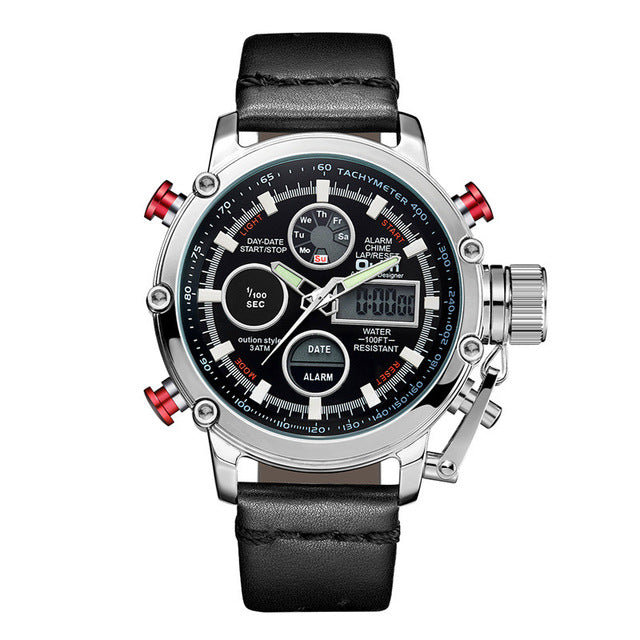 Gold Black Dual Display Watch Male Analog Digital Sports Watches Dropshipping