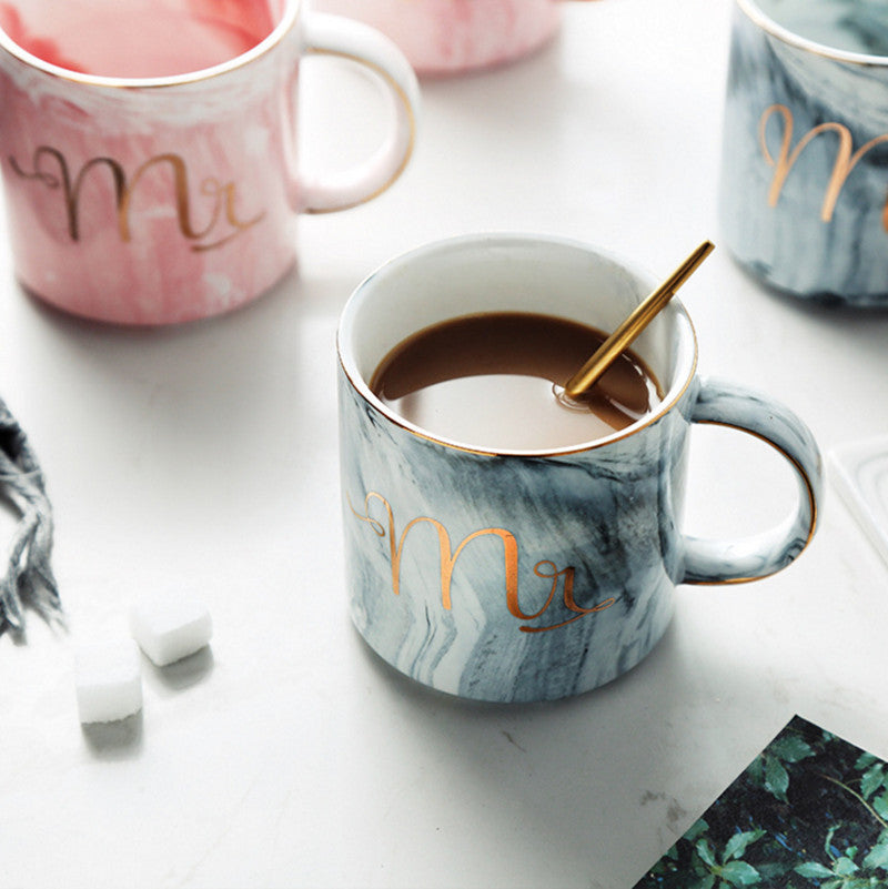 European Gold stamping ceramic mark cup
