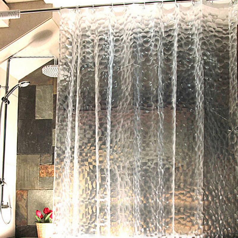 Plastic EVA 3D Shower Curtains Transparent Green Blue Bathroom Curtains Luxury Bath Screen Waterproof Curtains Bathroom Products