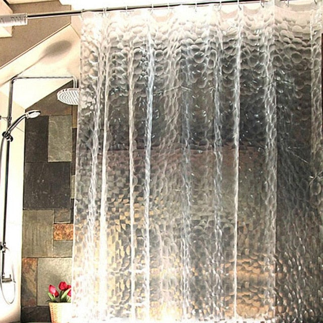 Plastic EVA 3D Shower Curtains Transparent Green Blue Bathroom Curtains Luxury Bath Screen Waterproof Curtains Bathroom Products