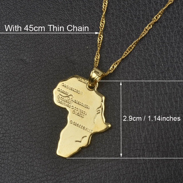 Anniyo 9 Style Africa Map Pendant Necklace for Women Men Silver/Gold Color Ethiopian Jewelry Wholesale African Maps Hiphop Item