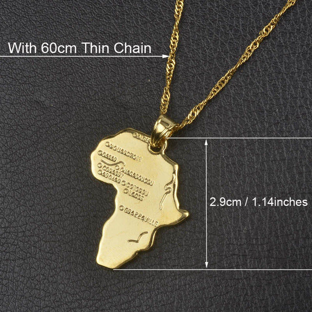 Anniyo 9 Style Africa Map Pendant Necklace for Women Men Silver/Gold Color Ethiopian Jewelry Wholesale African Maps Hiphop Item