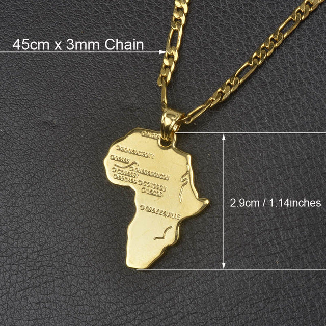 Anniyo 9 Style Africa Map Pendant Necklace for Women Men Silver/Gold Color Ethiopian Jewelry Wholesale African Maps Hiphop Item