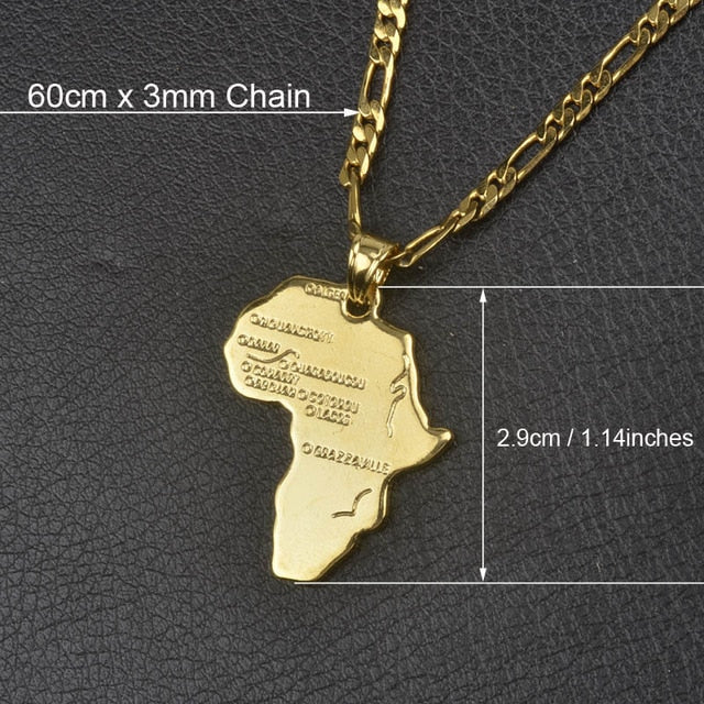 Anniyo 9 Style Africa Map Pendant Necklace for Women Men Silver/Gold Color Ethiopian Jewelry Wholesale African Maps Hiphop Item