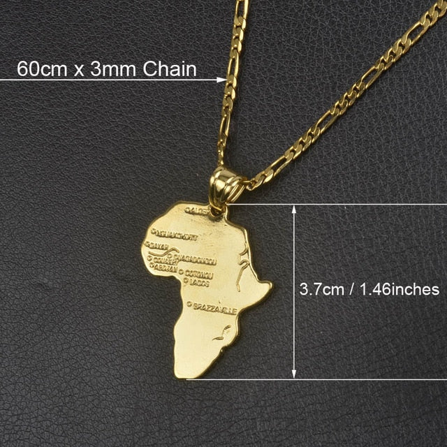 Anniyo 9 Style Africa Map Pendant Necklace for Women Men Silver/Gold Color Ethiopian Jewelry Wholesale African Maps Hiphop Item