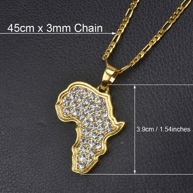 Anniyo 9 Style Africa Map Pendant Necklace for Women Men Silver/Gold Color Ethiopian Jewelry Wholesale African Maps Hiphop Item
