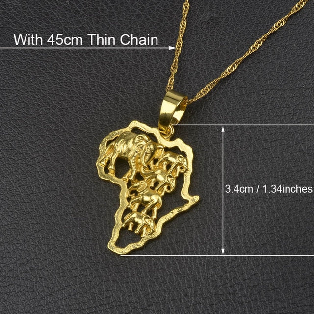 Anniyo 9 Style Africa Map Pendant Necklace for Women Men Silver/Gold Color Ethiopian Jewelry Wholesale African Maps Hiphop Item