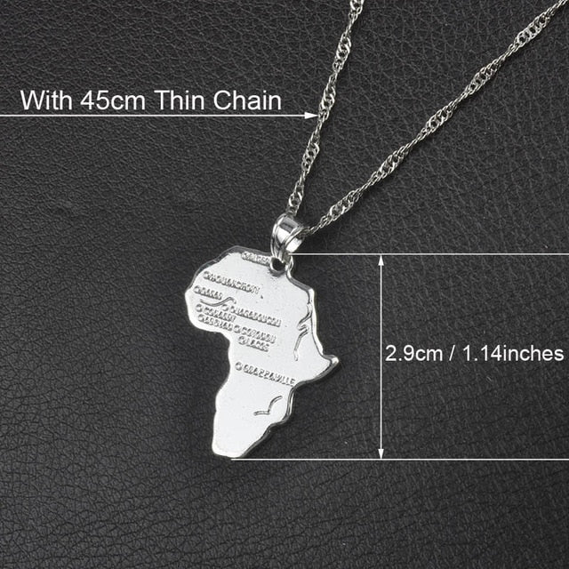 Anniyo 9 Style Africa Map Pendant Necklace for Women Men Silver/Gold Color Ethiopian Jewelry Wholesale African Maps Hiphop Item