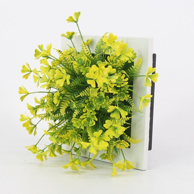 Creative 3D Artificial Plants Home Wall Sticker Decorations Resin Flower Living Room Store Ornament Accessories Free shipping